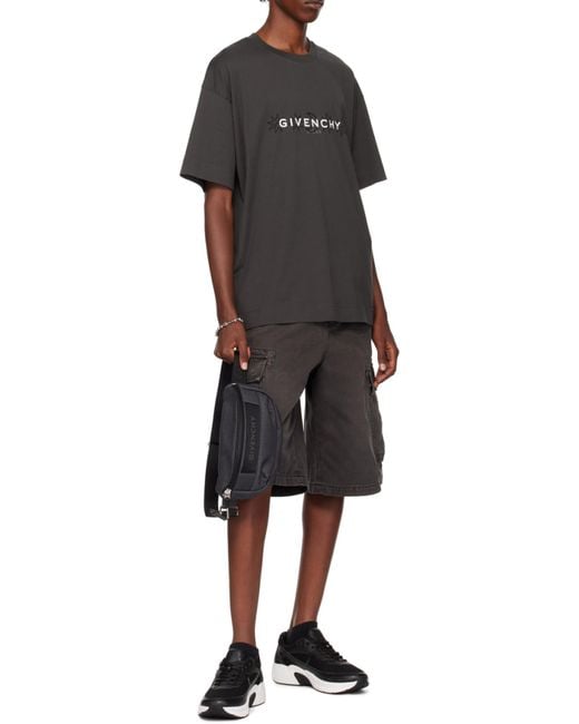 Givenchy Black Panelled Low-Top Sneakers for men