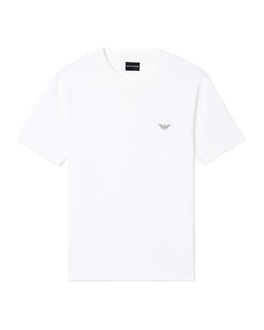 Emporio Armani White Heavy Jersey Slim Fit T-Shirt for men