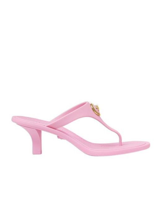 Versace Pink Heeled Thong Sandals