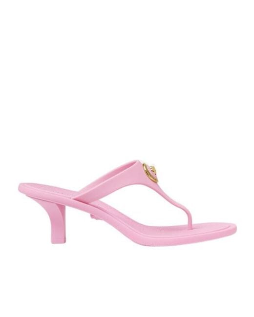 Versace Pink Heeled Thong Sandals