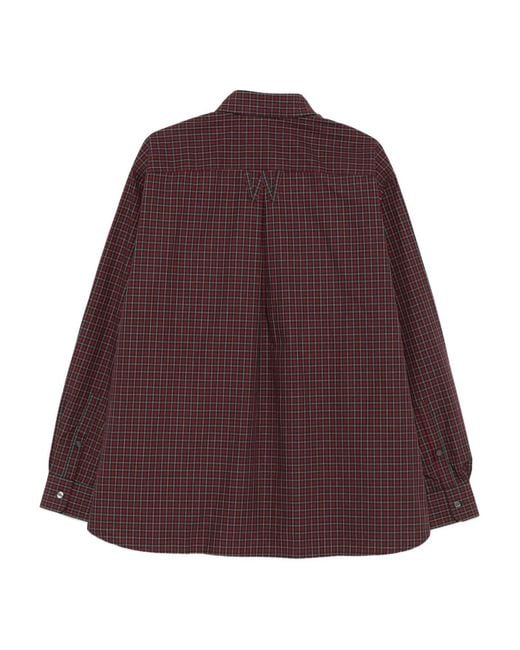Willy Chavarria Purple Checkered Shirt for men