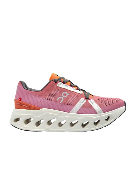 On Shoes Pink Lace-Up Sneakers