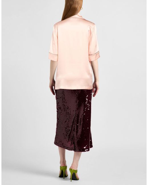 Dolce & Gabbana Pink Solid-Color Satin Shirt
