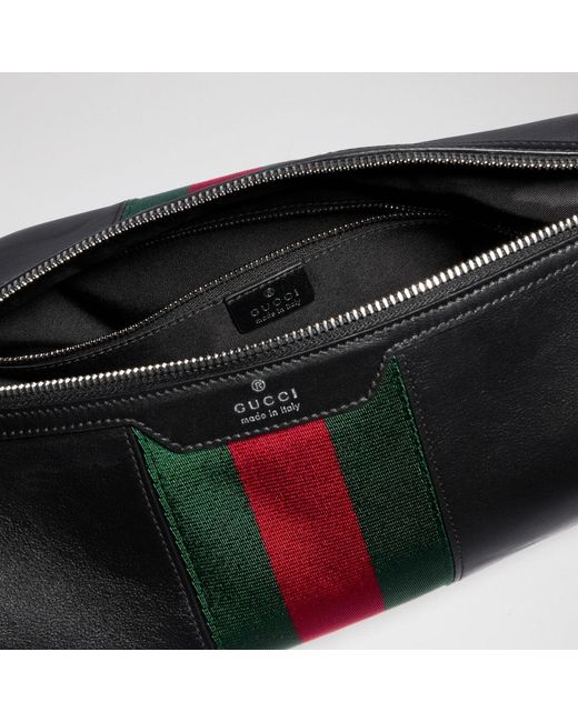 Gucci Black Mega Web Trademark Medium Crossbody Bag for men