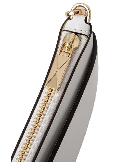 Michael Kors White Large Jet Set Leather Clutch Bag