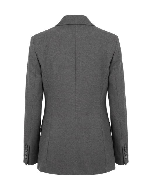 Pinko Gray Peak-Lapel Single-Breasted Blazer