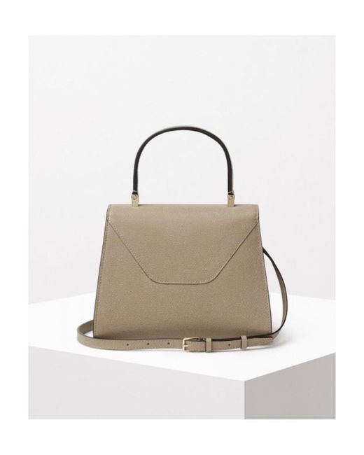 Valextra Natural Iside Foldover Mini Top Handle Bag