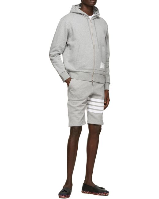 Thom Browne Gray Rwb Stripe Zipped Jacket for men