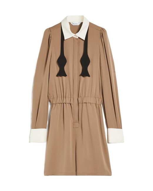 Max Mara Natural Boris Silk Playsuit