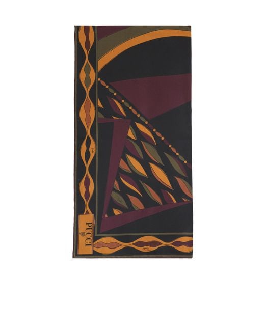 Emilio Pucci Multicolor Patterned Silk Scarf
