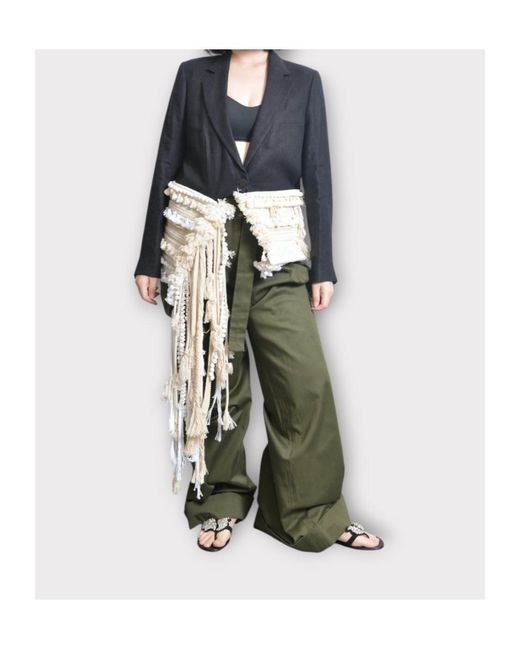 Loewe Blue Jacket, Multi, Rope Cutaway Linen Jacket