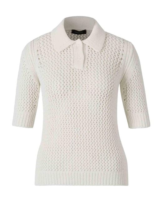 Fabiana Filippi White Short-Sleeved Knitted Polo Shirt