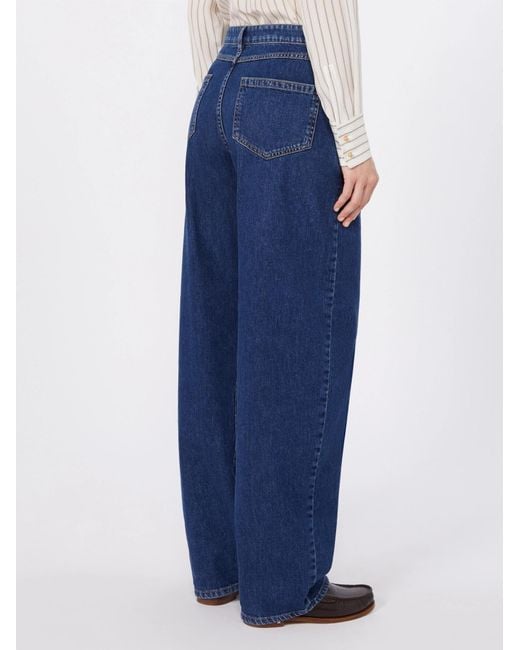 Max Mara Blue Barrel-Leg Denim Trousers