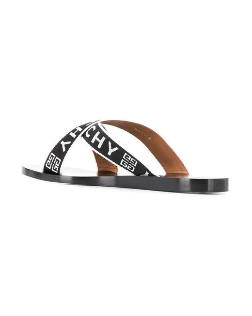 Givenchy Multicolor Logo-Strap Flat Sandals