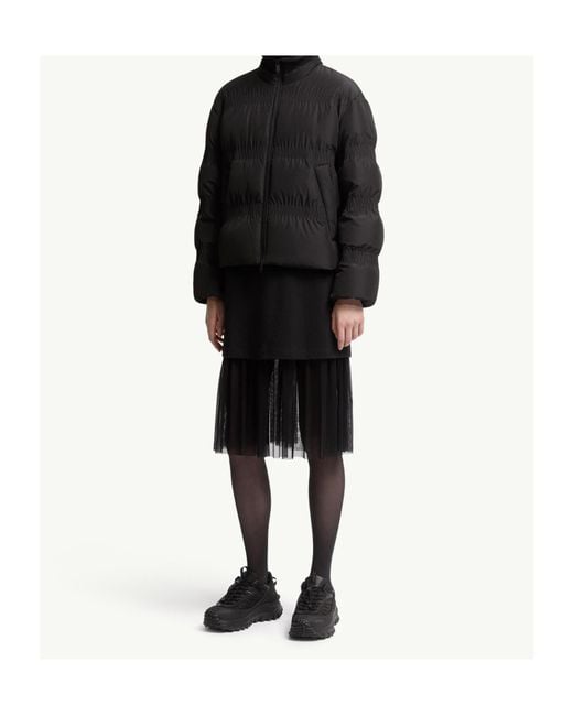 Moncler Black Ravignan Gather-Quilted Short Down Jacket