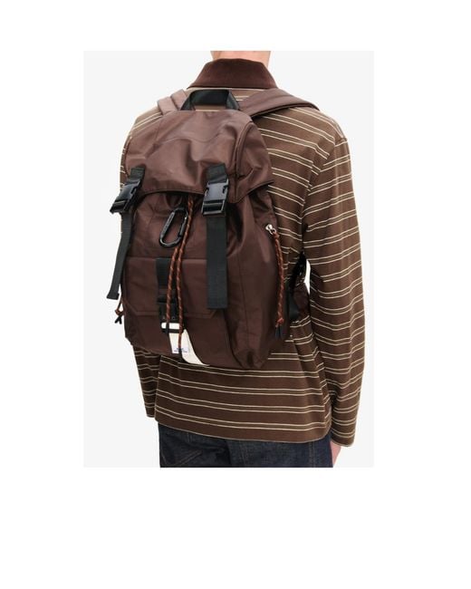 A.P.C. Brown Buckled Foldover Top Trek Backpack for men