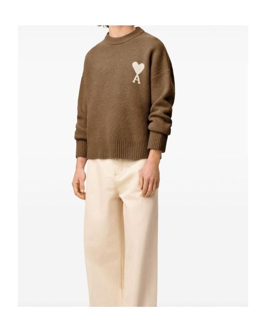 AMI Brown De Coeur Sweater