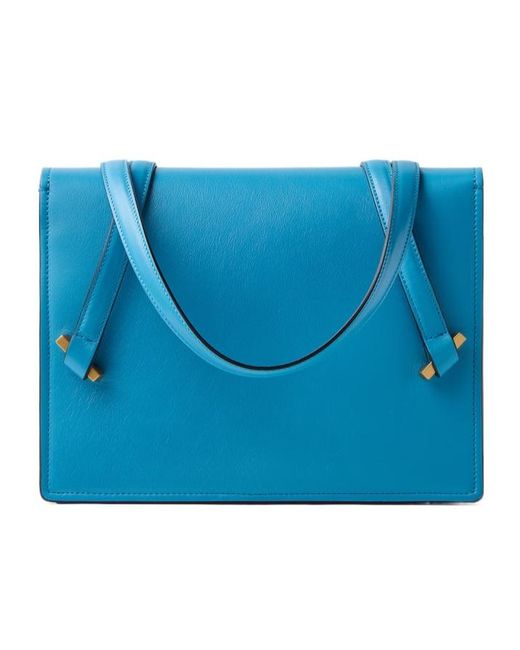 Versace Blue Severine Flap Shoulder Bag