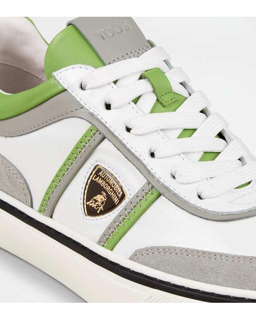 Tod's Green Round Head Low-Cut Sneakers