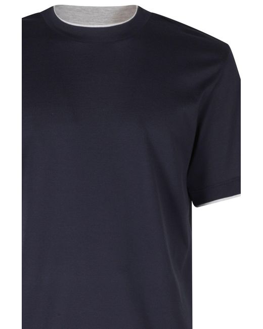 Eleventy Blue Short-Sleeved T-Shirt for men