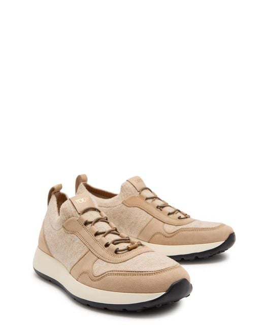 Tod's Natural Sportiva 79K Panelled Knit Sneakers