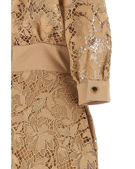 Elie Saab Natural Floral Macramé Dress