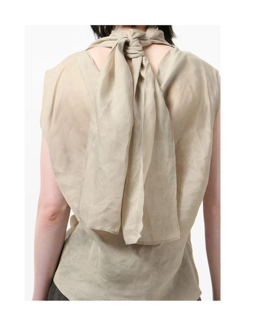 Our Legacy Natural Draped Scarf-Neck Top