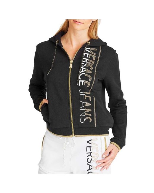 Versace Jeans Black Printed Logo Casual Jacket