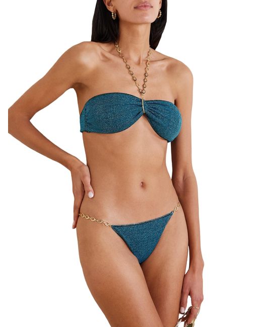 Oseree Blue Metallic Bikini
