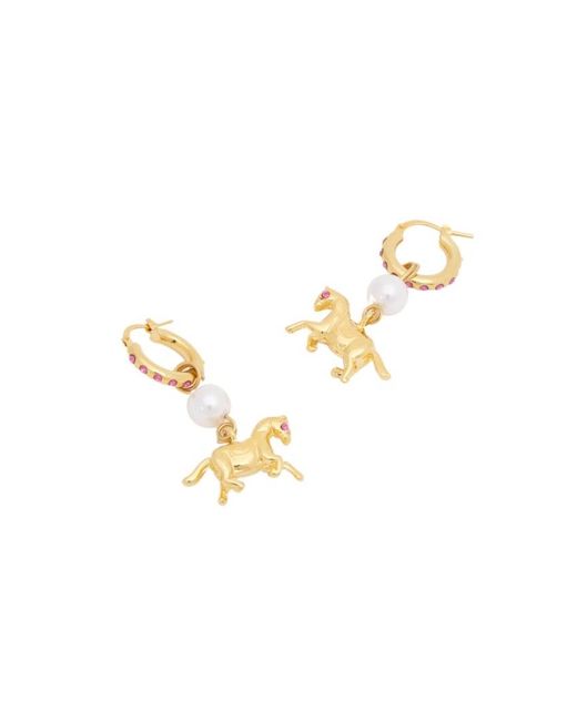 Marni White Horse Charm Earrings