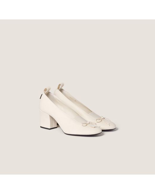 Miu Miu White Élan Nappa Leather Pumps