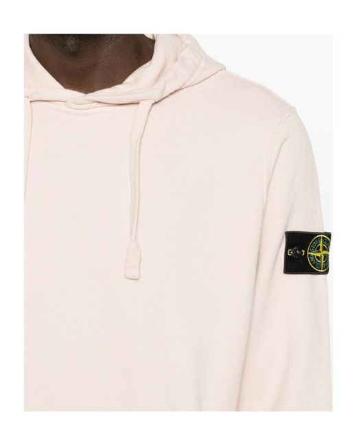 Stone Island Pink Compass-Patch Drawstring Hoodie for men