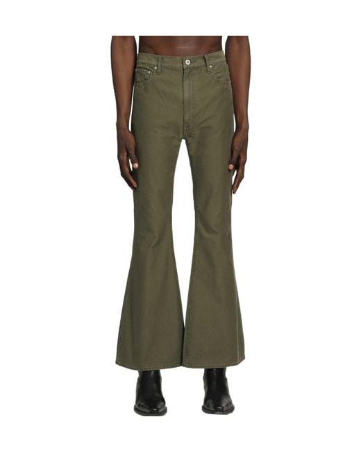 Junya Watanabe Green Flared Five-Pocket Jeans for men