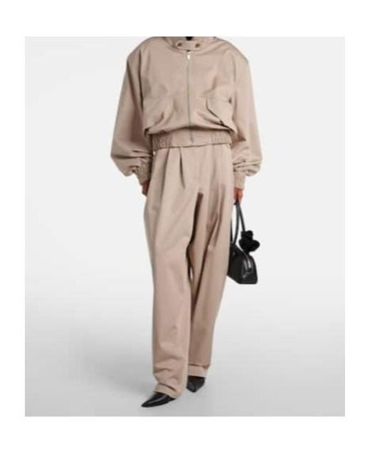 Magda Butrym Natural Belted Cotton-Blend Tapered Pants