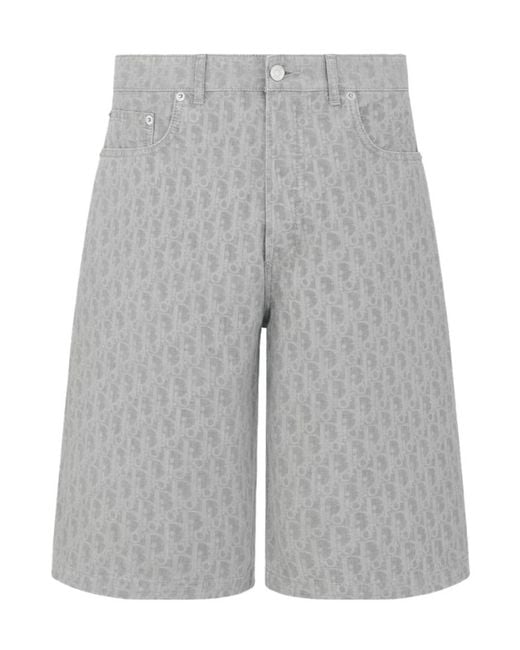 Dior Gray Homme Oblique Bermuda Shorts for men