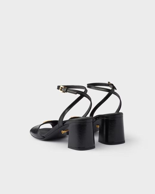 Prada Black Leather Sandals