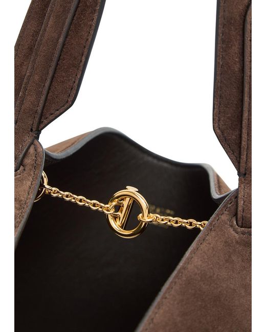 Khaite Brown Lotus Mini Suede Tote Bag