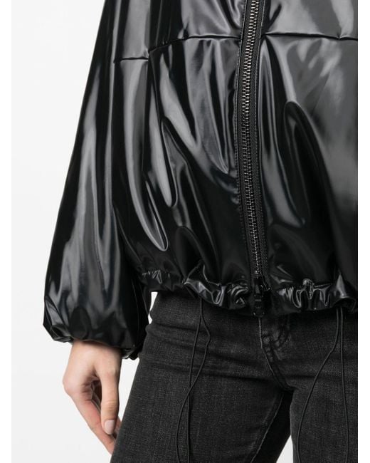Emporio Armani Black Boxy Faux-Leather Jacket