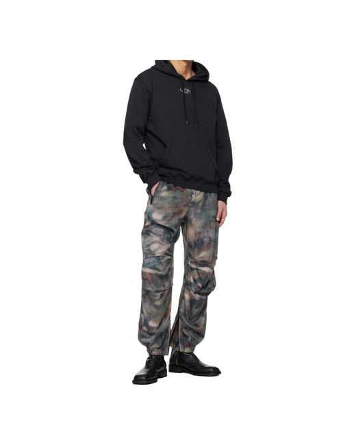 DIESEL Gray Stitched Trousers for men