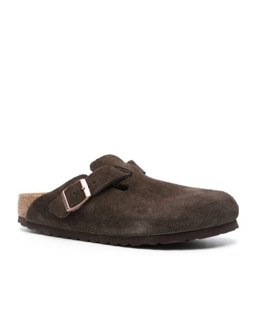 Birkenstock Brown Boston Round-Toe Slippers