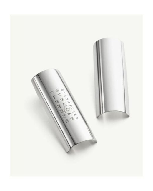MM6 by Maison Margiela White Numeric Drop Earrings