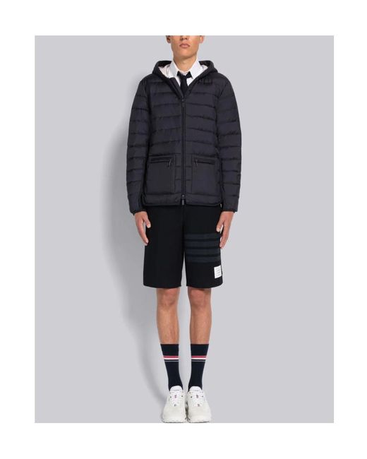 Thom Browne Blue Padded Hooded Down Jacket for men
