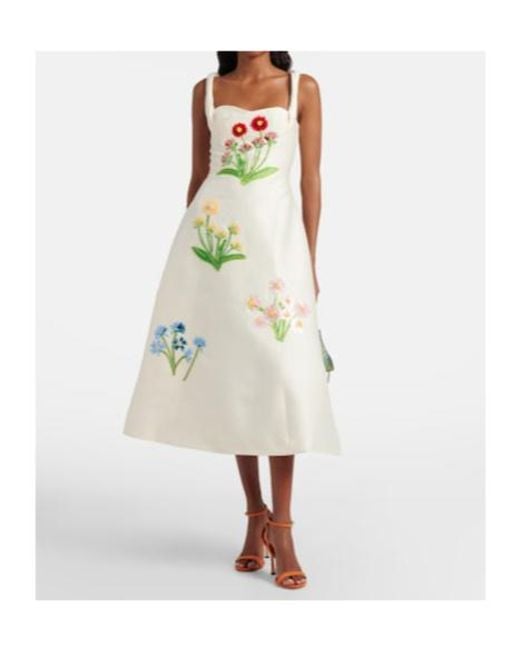 Leo White Beatrice Embellished Wool And Silk Midi Dress
