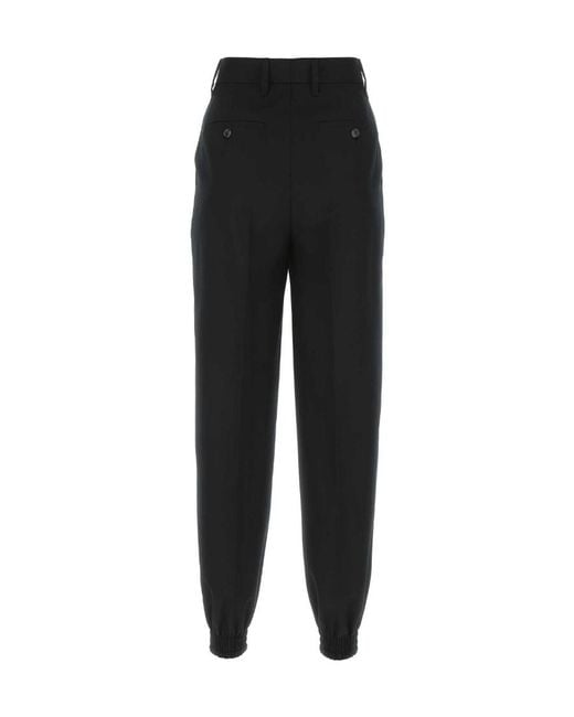 Prada Black Tapered High-Rise Pants