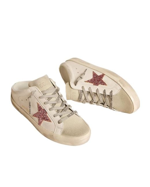 Golden Goose Deluxe Brand Pink Logo-Lacing Muller Shoes