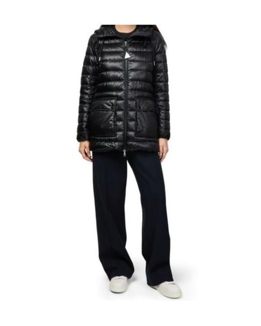 Moncler Black Logo-Stamped Down Jacket