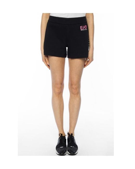 EA7 Black Logo Shorts