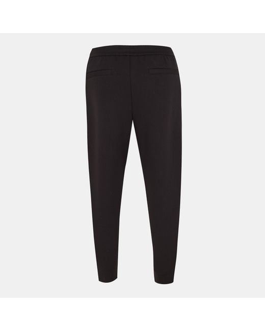 Emporio Armani Black Minimalist Cuffed Woven Jogger Casual Pants for men