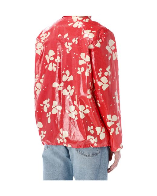 Dries Van Noten Red Floral Printed Jacket for men