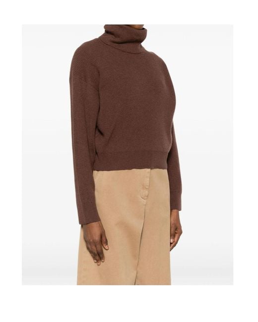 Brunello Cucinelli Brown Roll-Neck Sweater